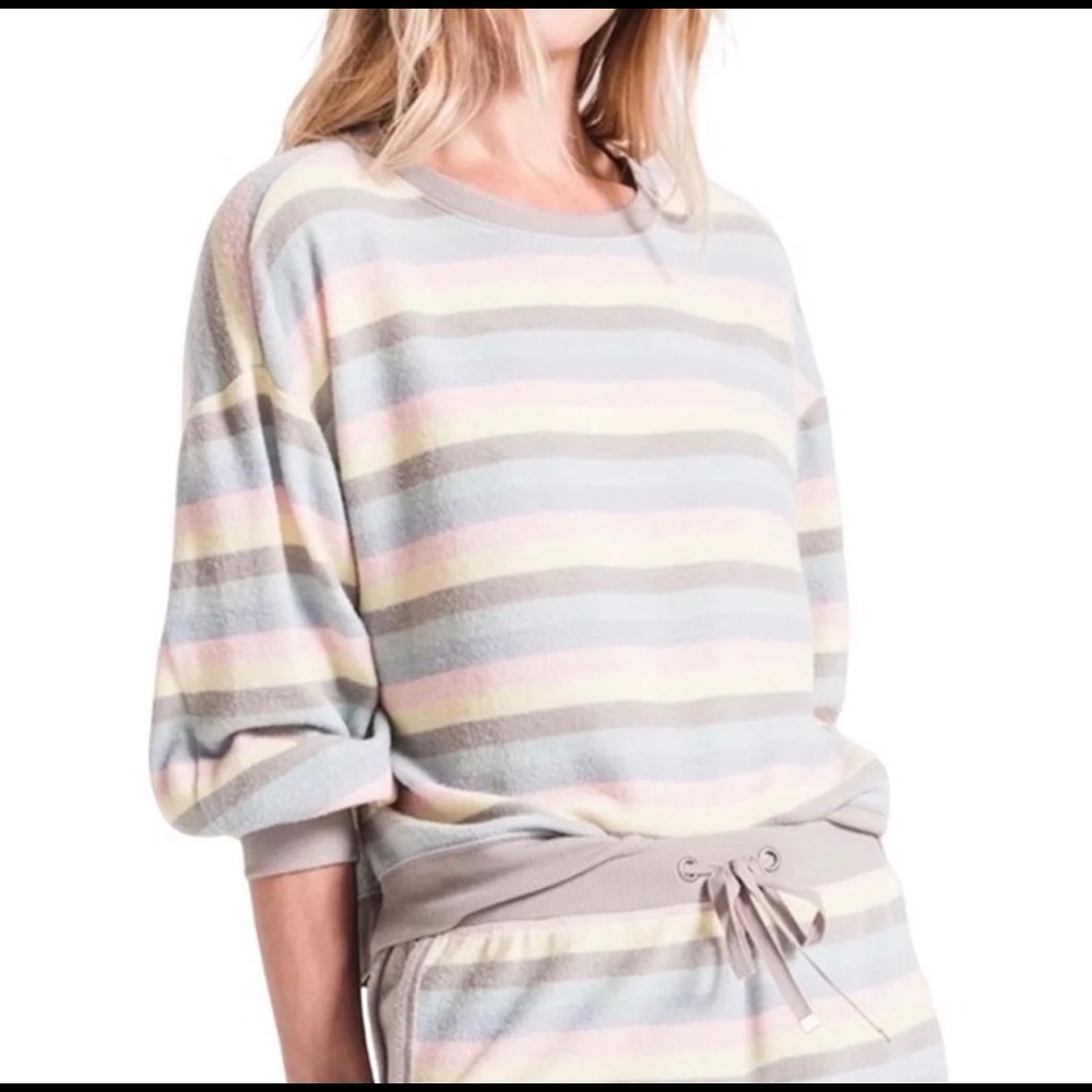 Z Supply Rainbow Stripe Pullover